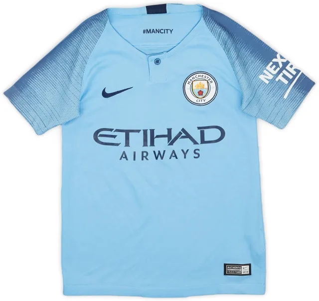 Nike 2018-19 Manchester City Home Shirt - 9/10 - (XS.Boys)