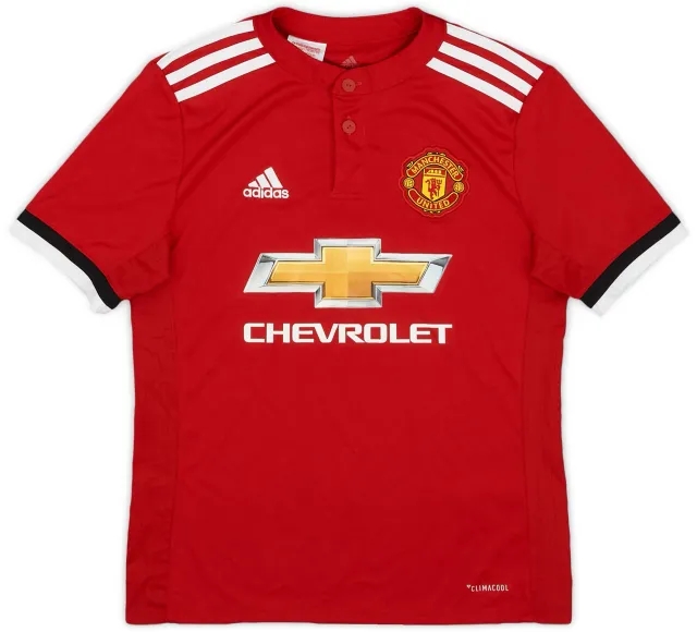 adidas 2017-18 Manchester United Home Shirt - 10/10 - (M.Boys)