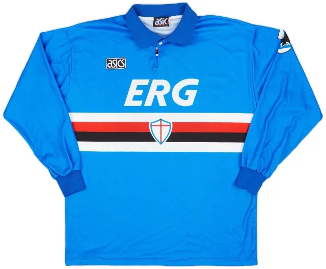 Asics 1992-93 Sampdoria Match Worn Home L/S Shirt #11 (Bonetti)