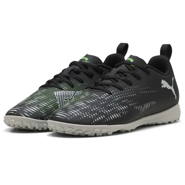 PUMA Future 8 Play TT Football Boots Youth, Black/Cool Light Grey/Green