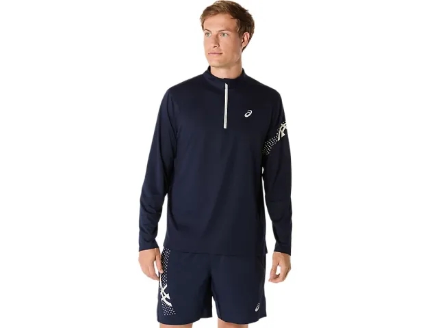 ASICS Icon 1/2 Zip Running Shirt Men - Dark Blue