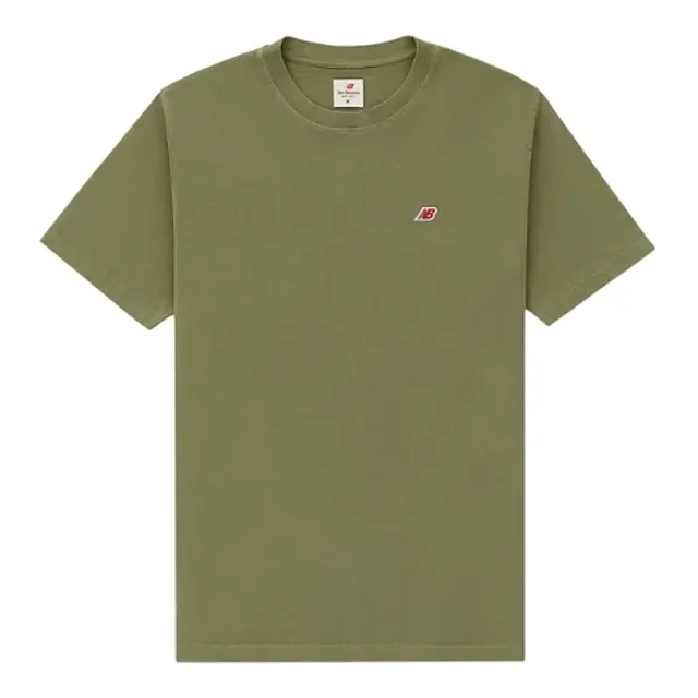New Balance Men's Made in USA Seasonal Core Short Sleeve T-Shirt in Green Cotton Jersey