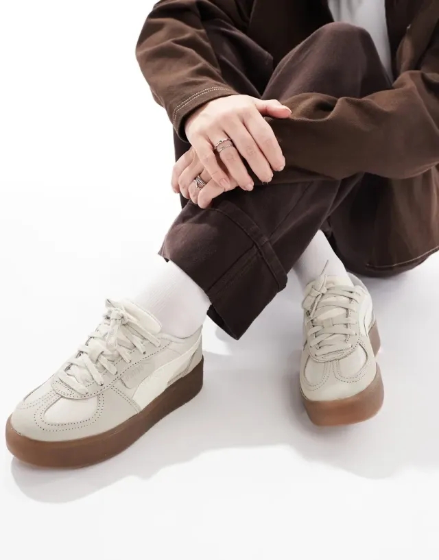 PUMA Palermo Elevata PRM Sneakers Women, Desert Dust/Haute Coffee