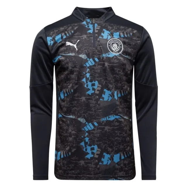 PUMA Manchester City Pre-Match Quarter-Zip Top Shirt Youth, Strongray/Cool Light Grey