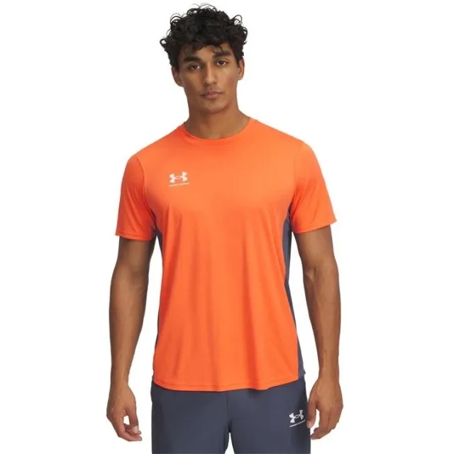 Men's  Under Armour  Challenger Training Short Sleeve Fire / Downpour Gray / White XXL