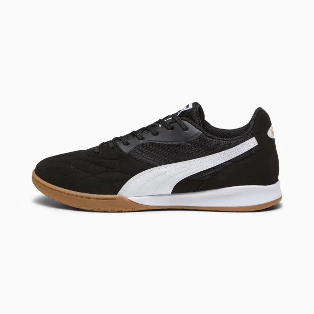 PUMA King Top IT Football Boots, Black/White/Gold