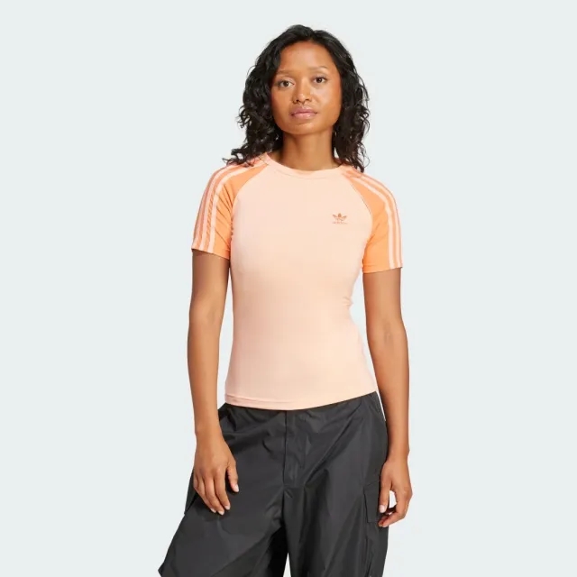 Adidas Originals Adicolor 3-Stripes Raglan Slim Tee In Glow Pink