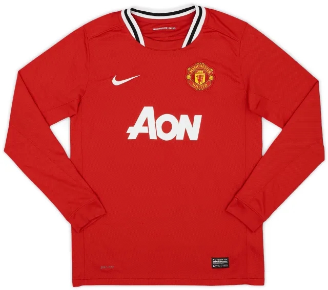 Nike 2011-12 Manchester United Home L/S Shirt - 8/10 - (L.Boys)