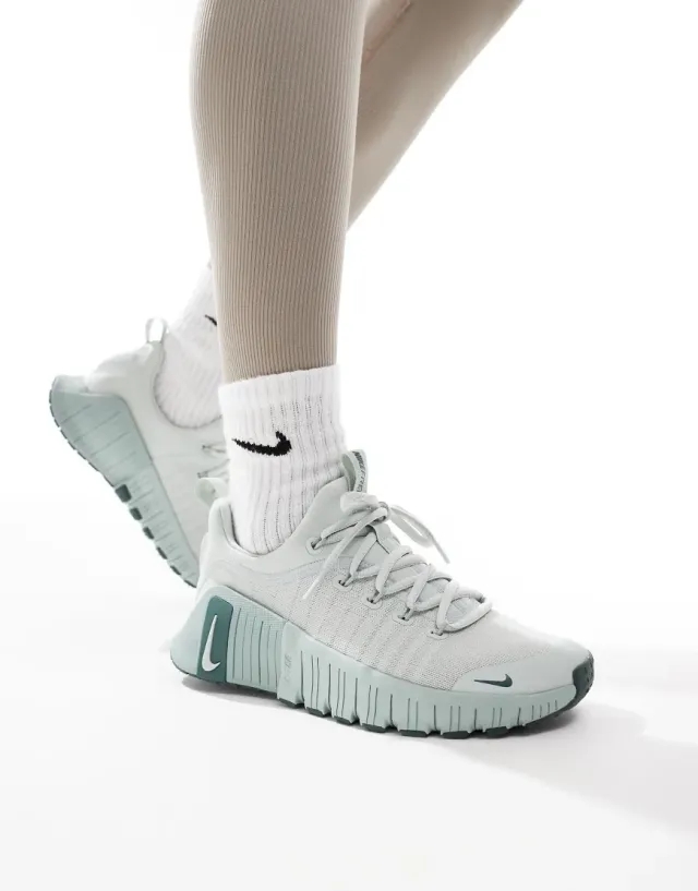 Nike Women's Free Metcon 6 Training Shoes - Light Silver/Vintage Green/Jade Horizon - UK 8 - Grey