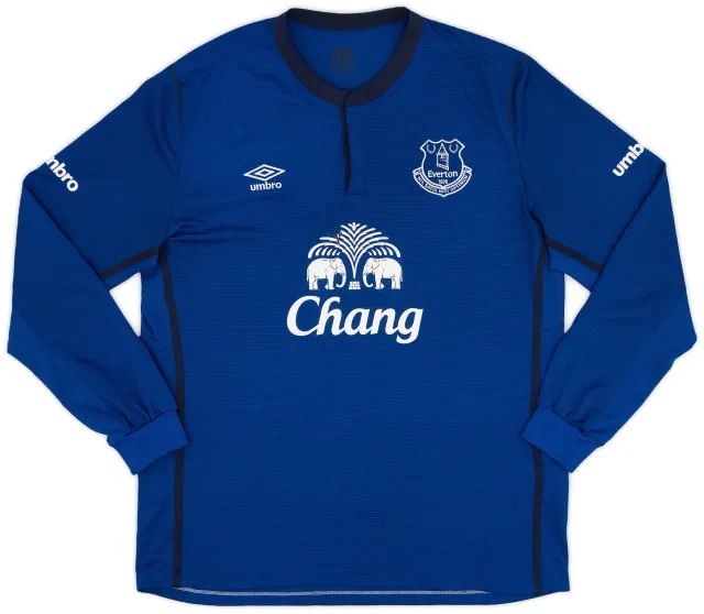 Nike 2014-15 Everton Home L/S Shirt Stones #26 - 8/10 - (XL)