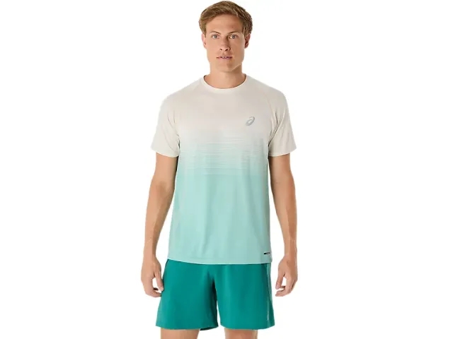 ASICS Seamless Running Shirt Men - Cream, Mint