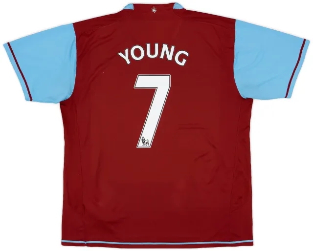 Nike 2007-08 Aston Villa Home Shirt Young #7 - 6/10 - (L)