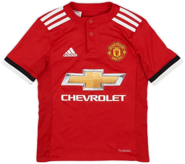 adidas 2017-18 Manchester United Home Shirt - 8/10 - (7-8 Years)