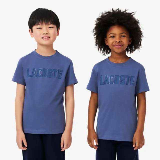 Lacoste Print Cotton T-shirt - Blue Purple