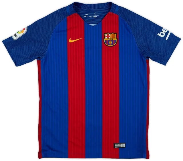 Nike 2016-17 Barcelona Home Shirt - 8/10 - (L.Boys)
