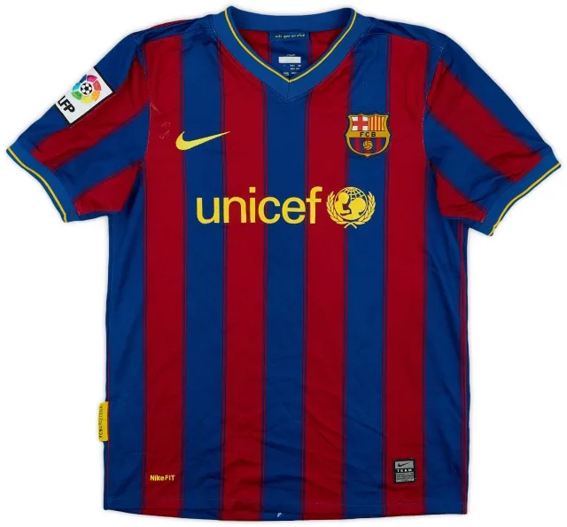 Nike 2009-10 Barcelona Home Shirt - 7/10 - (L.Boys)