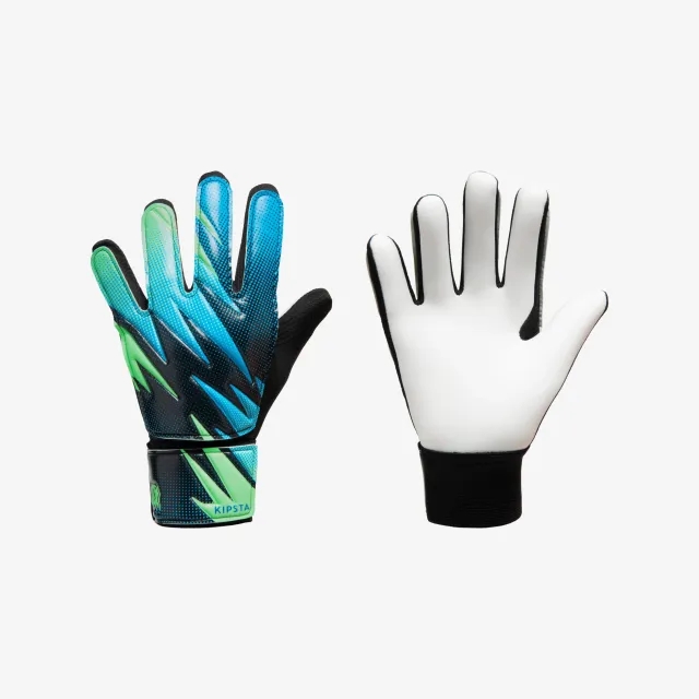 Kipsta Kids' Resistant Gloves  First Blue/Green
