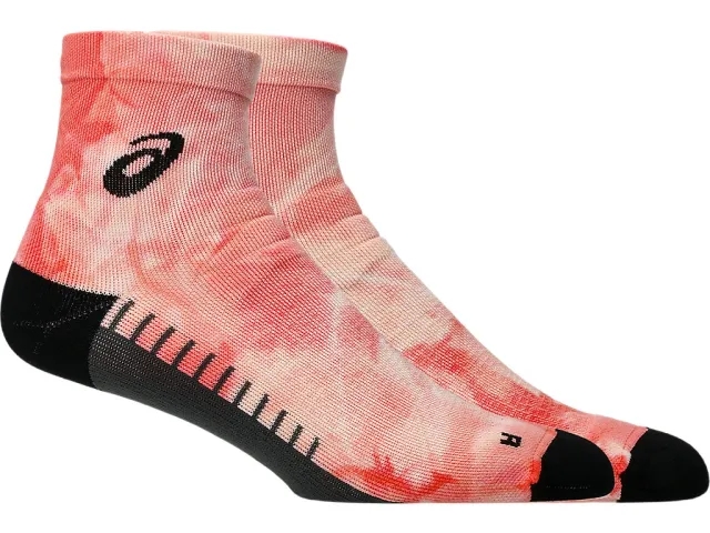 ASICS Performance Run Quarter Running Socks - Orange, Multicoloured