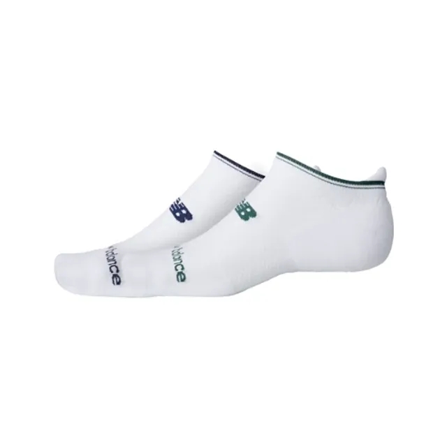 New Balance Unisex Run Repreve No Show Tab 2 Pack in White Poly Knit