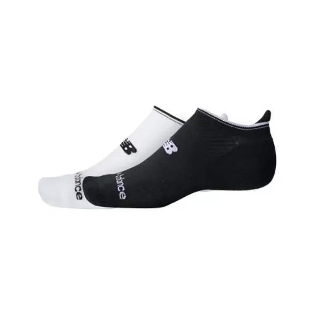 New Balance Unisex Run Repreve No Show Tab 2 Pack in White Poly Knit
