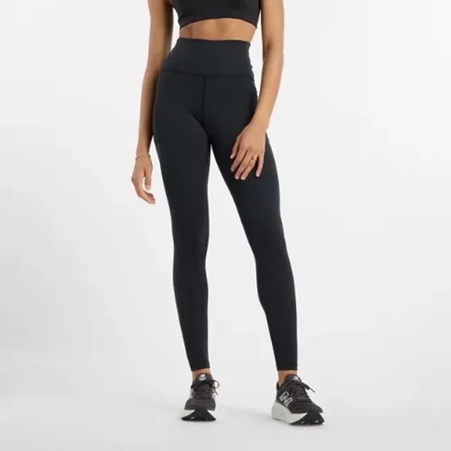 New Balance Women's NB Harmony Pocket High Rise Legging 27 in Black Poly Knit