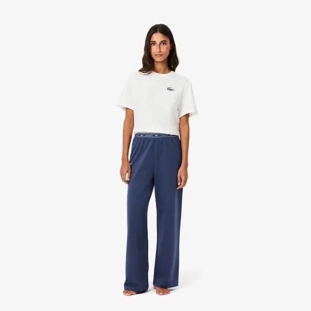 Lacoste Soft Fleece Loungewear Pants - Purple / White