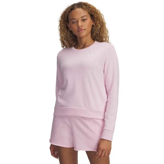 Women's  Under Armour  Rival Terry Crew Prime Pink / White XS
