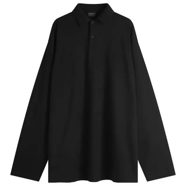 Balenciaga Men's BB Long Sleeve Polo Black