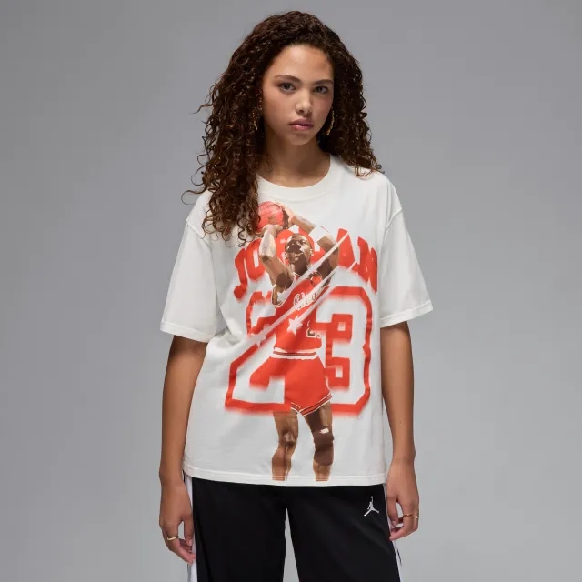 Nike Jordan Jordan 23 Graphic T-Shirt In Cream And Red-White