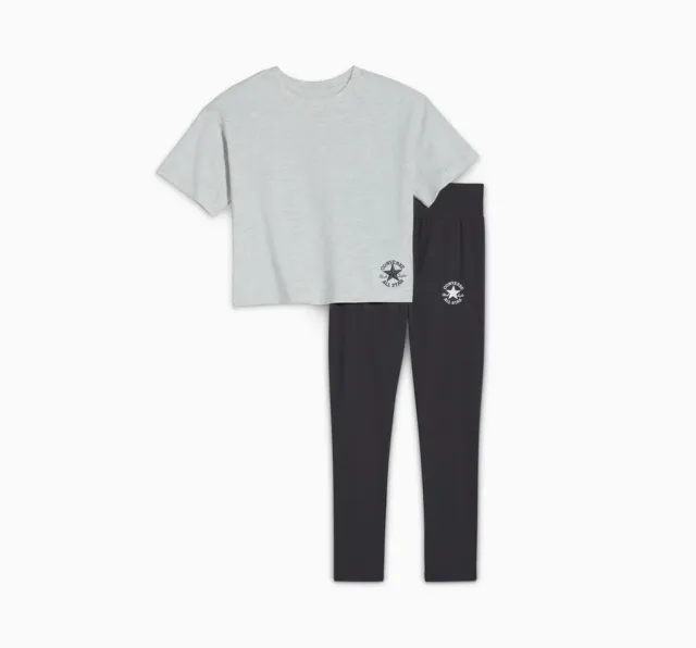 Converse Boxy T-Shirt and Leggings Set - Grey