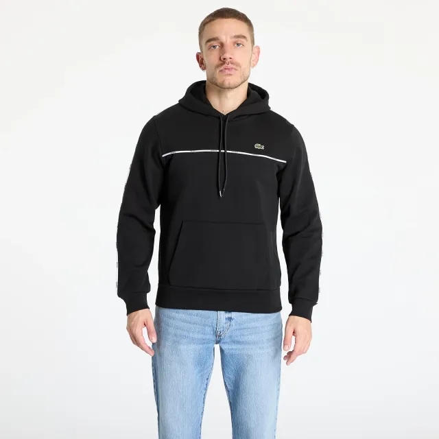 Lacoste Classic Fit Logo Stripe Sweatshirt - Black