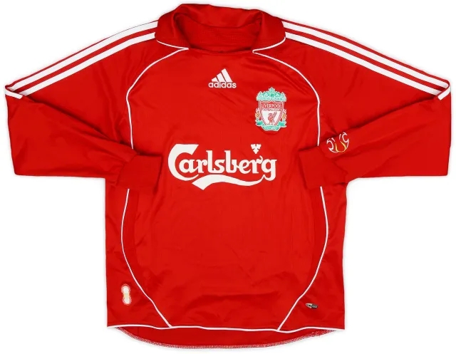 adidas 2006-08 Liverpool Home L/S Shirt - 8/10 - (L.Boys)