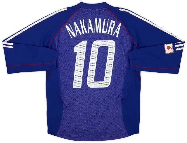 adidas 2002-04 Japan Player Issue Home L/S Shirt Nakamura #10 - 5/10 - (S)