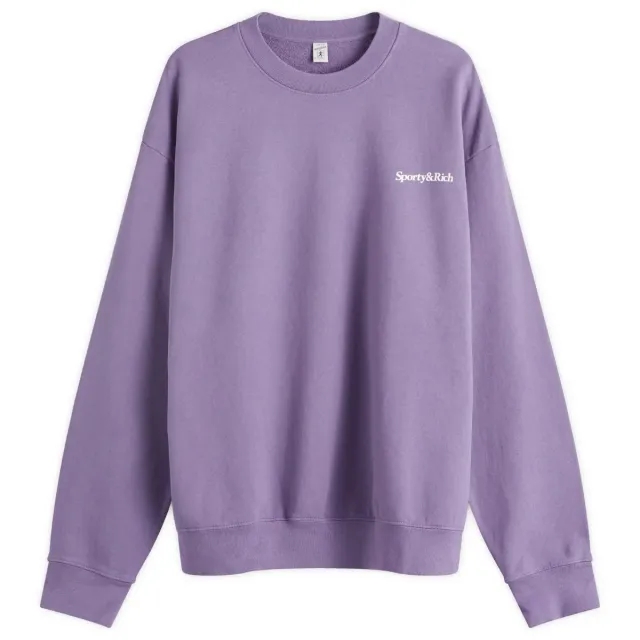 Sweatshirt Sporty & Rich Health Is Wealth Crewneck Unisex Dusty Grape/ White L