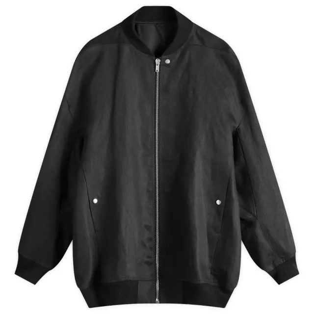 Rick Owens Men's Peter Twill Flight Bomber Jacket Black