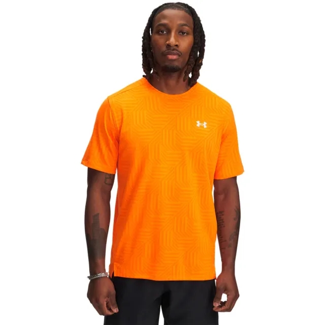 Men's  Under Armour  Tech™ Vent Geotessa Short Sleeve Solar Orange / Dark Orange / White XXL