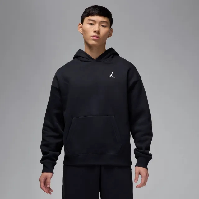 Nike Jordan Brooklyn Fleece Men's Oversized Pullover Hoodie - Black - Cotton/Polyester