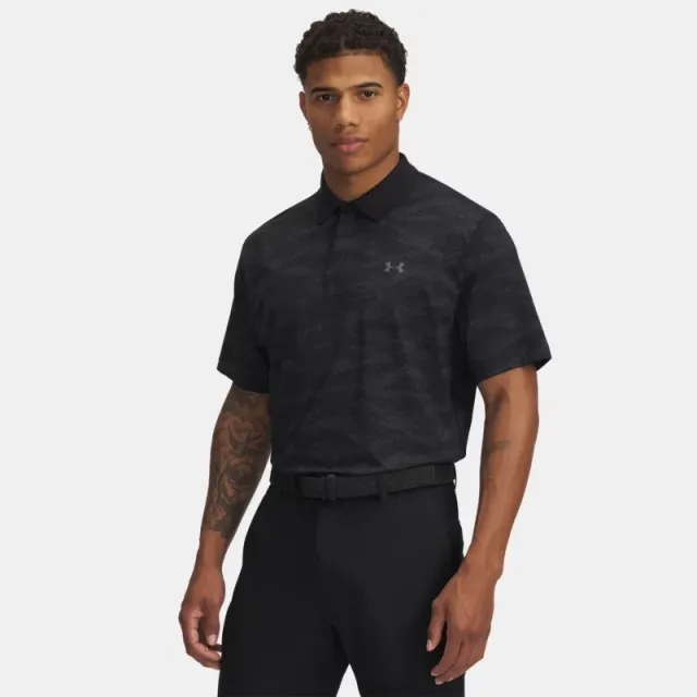 Men's  Under Armour  Drive Chill Printed Polo Black / Anthracite / Castlerock S