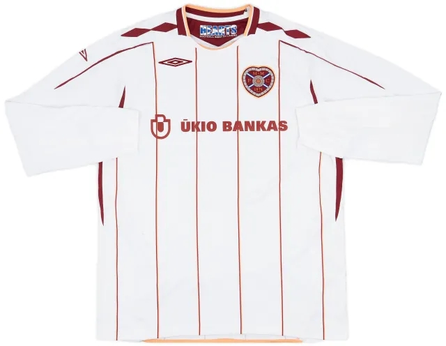 Umbro 2007-08 Hearts Away L/S Shirt - 6/10 - (XL)