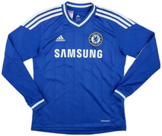 adidas 2013-14 Chelsea Home L/S Shirt - 6/10 - (M.Boys)