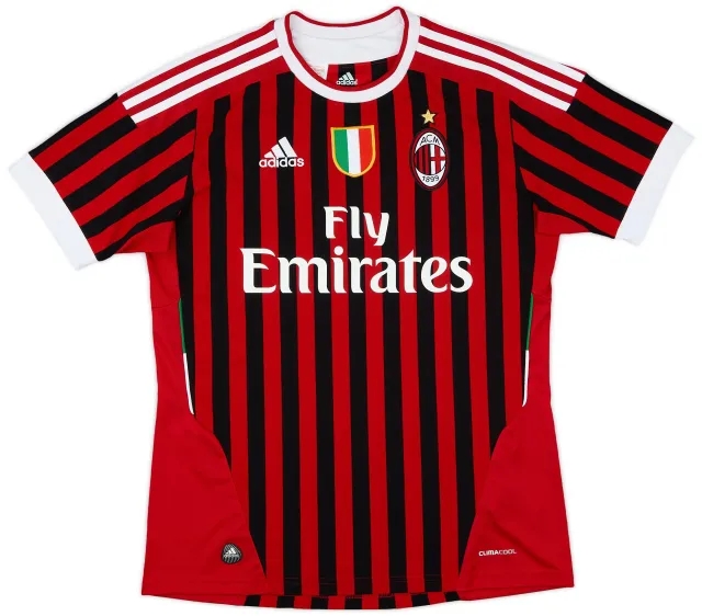 adidas 2011-12 AC Milan Home Shirt - 7/10 - (XL.Boys)