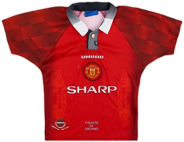 Umbro 1996-98 Manchester United Home Shirt - 8/10 - (S.Boys)