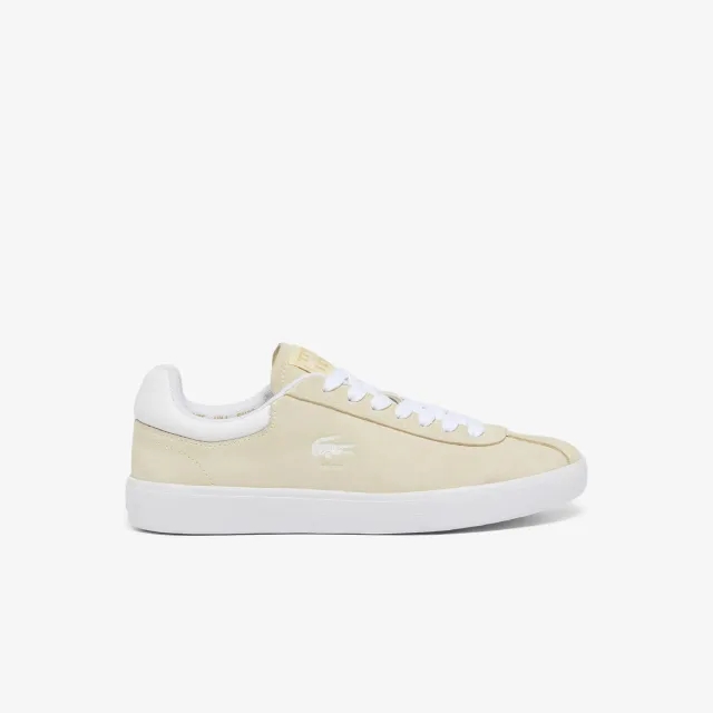 Lacoste Women's Baseshot Suede Sneakers - Light Yellow & White