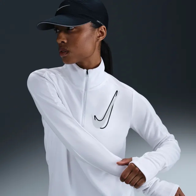 Nike Swoosh Half-Zip Running Shirt Women - White