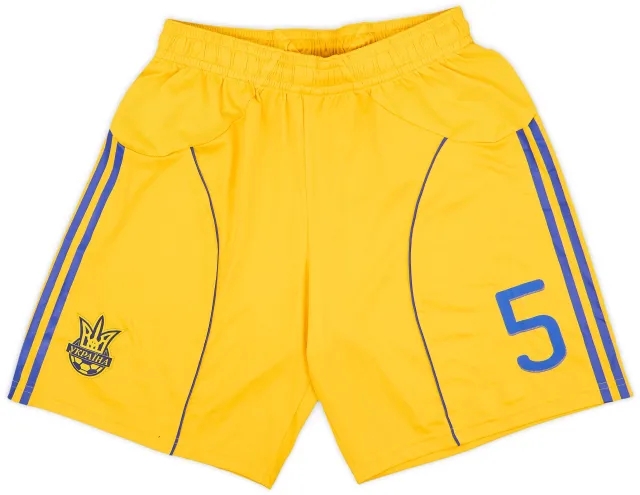 adidas 2010-12 Ukraine Player Issue Home Shorts #5 (Chyhrynskyi) - 7/10 - (L)