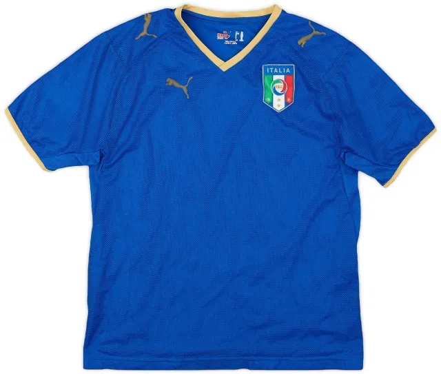 Puma 2007-08 Italy Home Shirt - 6/10 - (L.Boys)