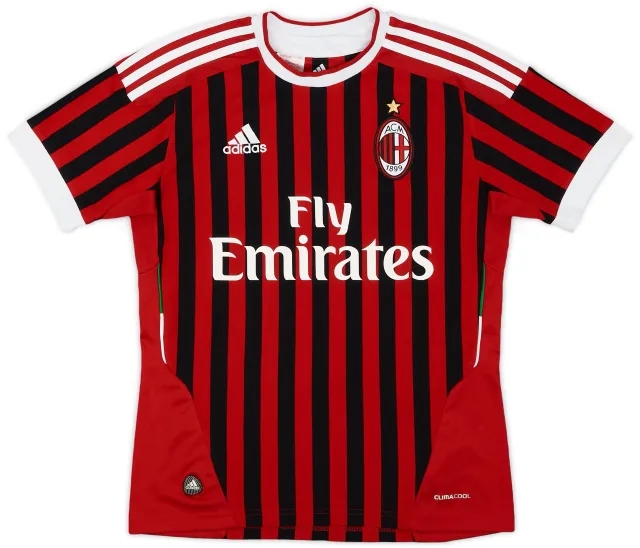 adidas 2011-12 AC Milan Home Shirt - 9/10 - (L.Boys)