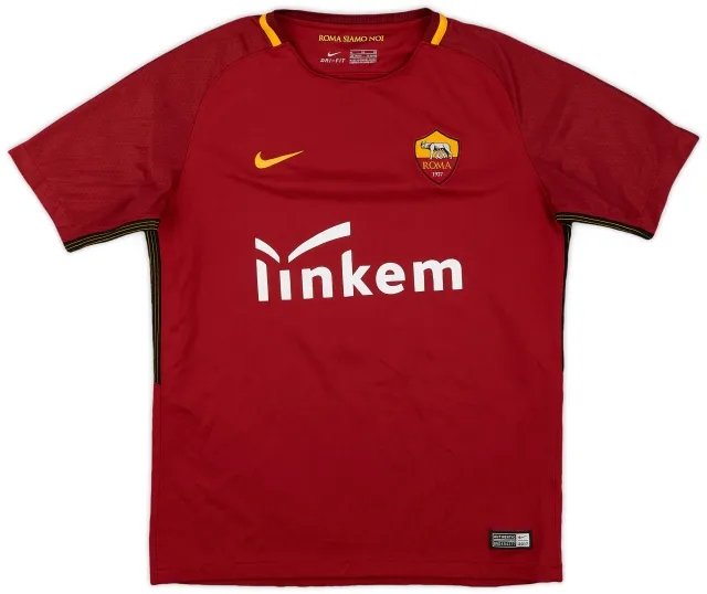 Nike 2017-18 Roma Youth Home Shirt #6 - 7/10 - (XL.Boys)