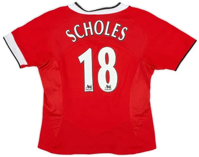 Nike 2004-06 Manchester United Home Shirt Scholes #18 - 9/10 - (Women's XS)