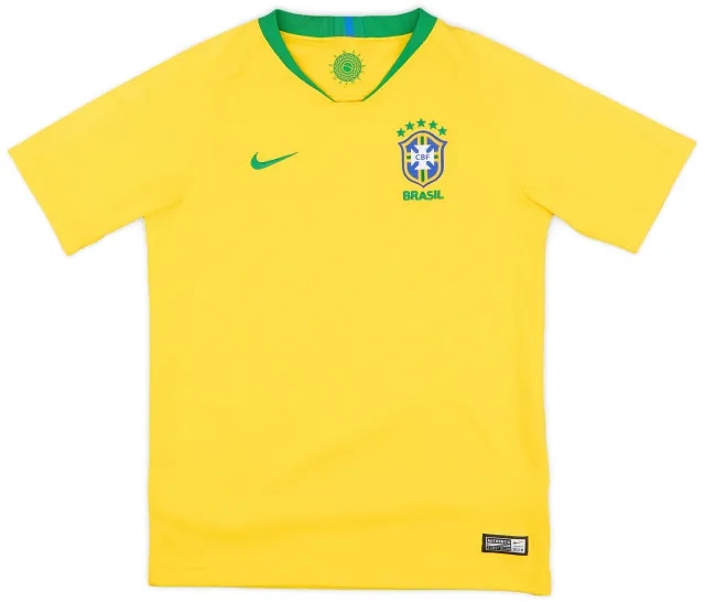 Nike 2018-19 Brazil Home Shirt - 8/10 - (L.Boys)